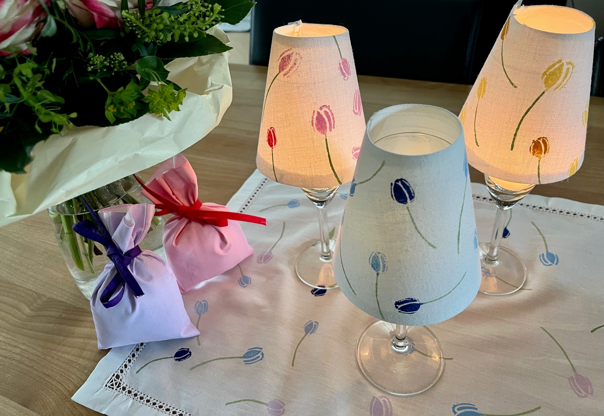 Lampenschirm Set Tulpen