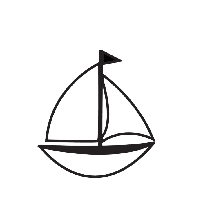 Meermotive Segelboot medium