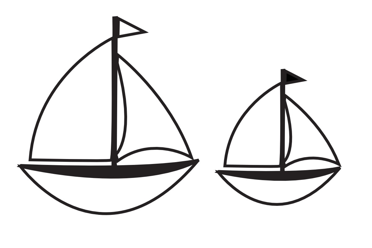 Segelboote zusammen