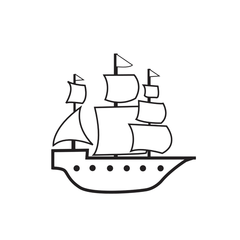 Meermotive Segelschiff medium